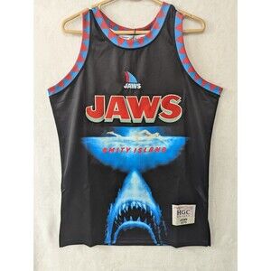 New Jaws The Movie Men's Headgear Classics Black Basketball Jersey M
